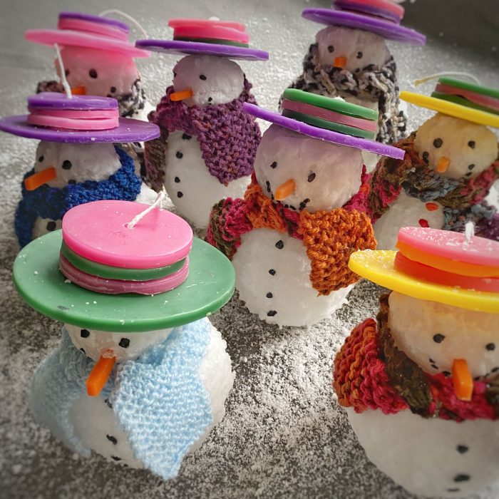 Sneeuwpop kaars - Afbeelding 2
