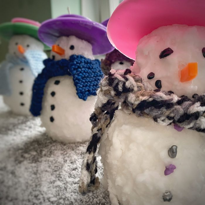 Sneeuwpop kaars